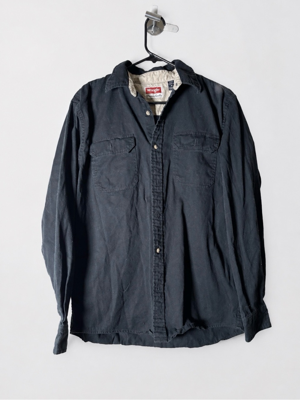 Wrangler Men’s Black Long-Sleeve Work Shirt Jacket
